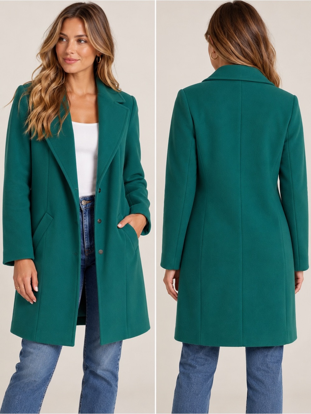 Classiques Entier Teal Women's Trench Coat - Tailored Single-Breasted Style